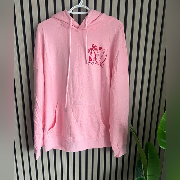 NWOT Pink Hoodie with Red Graphic - Picture 4 of 6